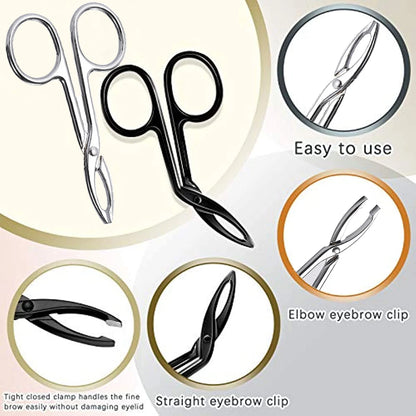 Scissor Shaped Eyebrow Tweezers Flat Headed Tweezers Oblique Headed Tweezers Stainless Steel Scissors Handle Tweezers