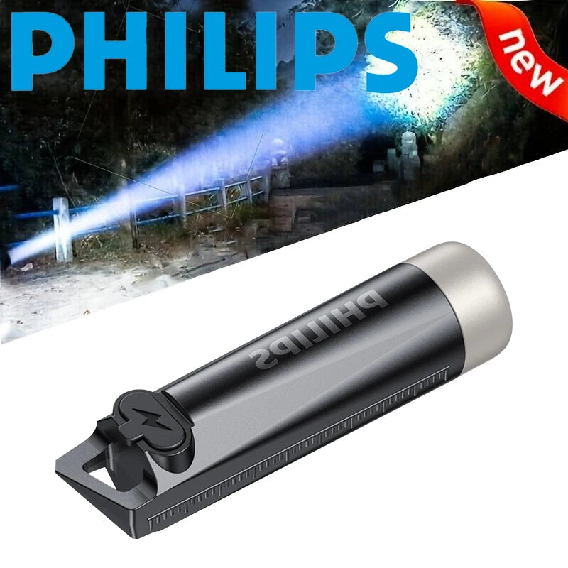 PHILIPS 2025 NEW SFL1121 EDC Flashlight LED Rechargeable Mini EDC Keychain Flashlights Camping Lamp For Hiking Self Defense