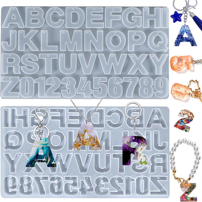 Alphabet Silicone Mold for Epoxy Resin Kit Mixed Style Letters Resin Casting Mold Set DIY Keychain Pendant Jewelry Making Tools