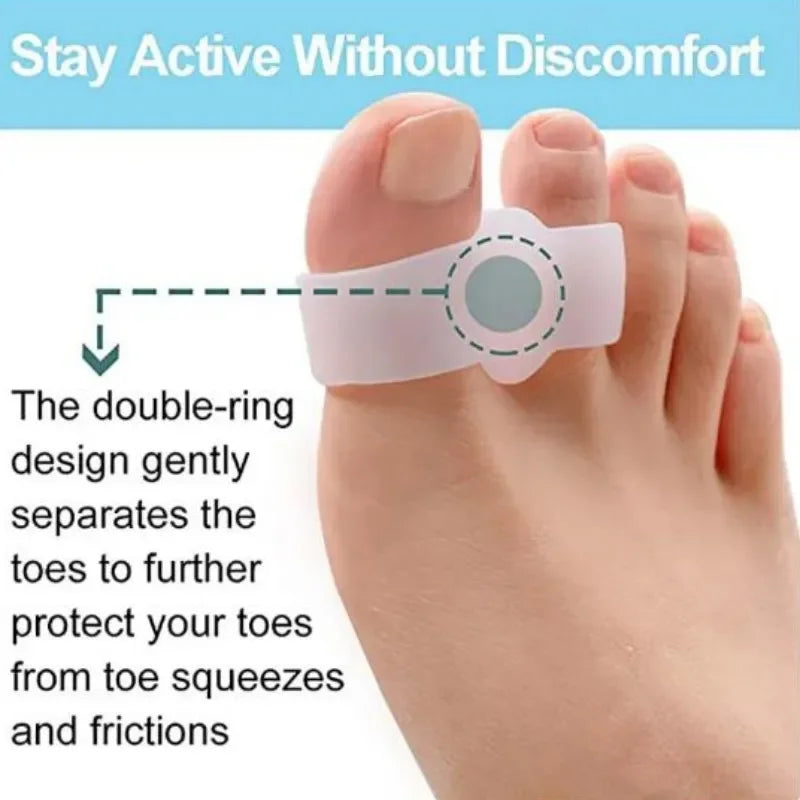 1 Pair Silicone Two Hole Toe Separator Gel Foot Finger Protector Bunion Orthopedic Hallux Valgus Guard Straightener Pedicure