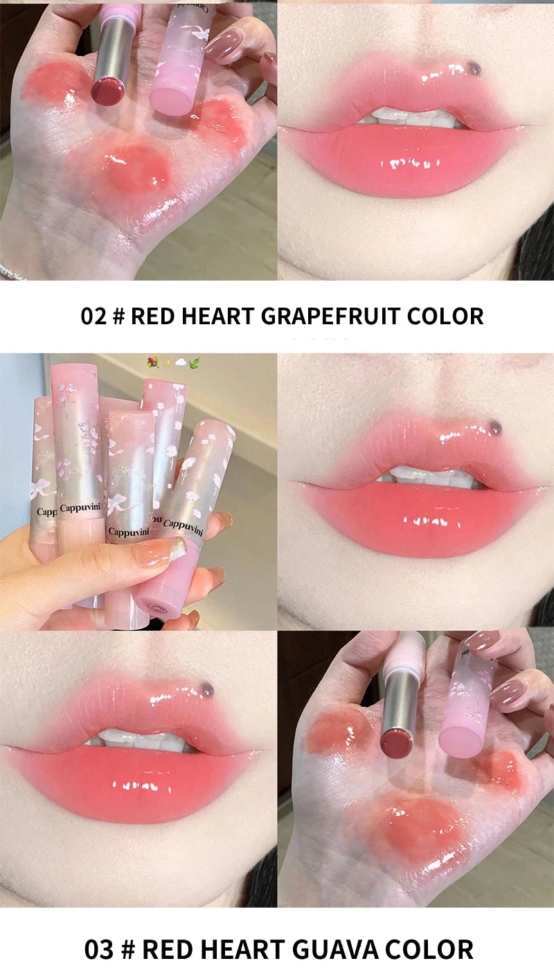 Flowery dish language lip gloss mirror lip glaze beep lip water light lasting makeup not easy to dip cup makeup