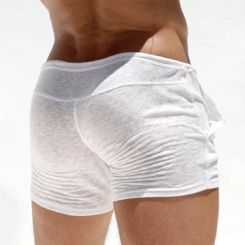 Men's Lightweight Bamboo Knit Home Shorts Summer Comfortable Lounge Sleepwear Elastic Waist Casual Breathable Soft Pajama