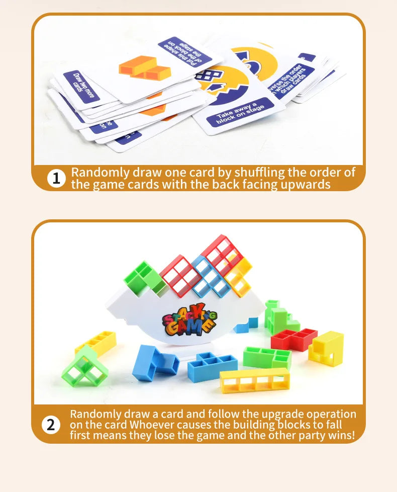 Stacking Game Dinosaur building blocks party game toy Stacked High Tetris Block Desktop Balance Block Stacked Puzzle Board Game