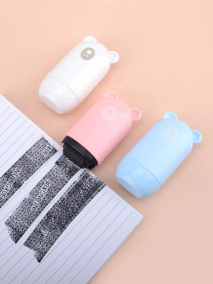 1 Cute Bear Shaped Roller Stamp, Study Notebook Typos Cover Graffiti Fashion Stamp, Personal Privacy Graffiti Daily Necessities