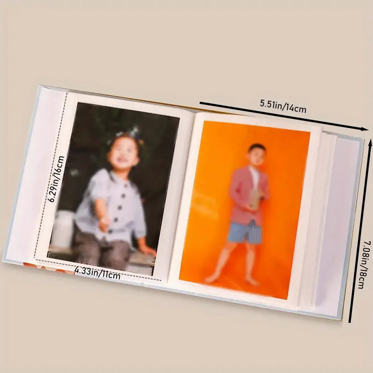 Vintage Photo Album 1 Page 2 Grids Can Hold 100 6-inch Photos Memory & Storage Exquisite Picture Box with Clip Art