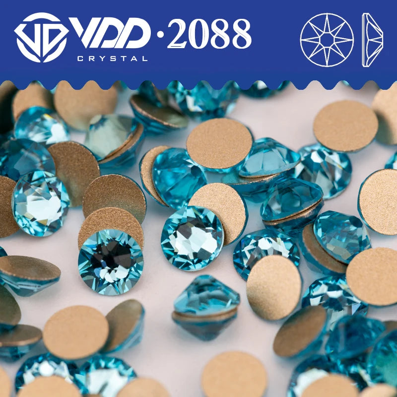 VDD SS16-SS30 High Quality AAAAA 2088 Rhinestones Crystal Flatback 8 Big 8 Small 16cut Stones For DIY Crafts Nail Art Decoration