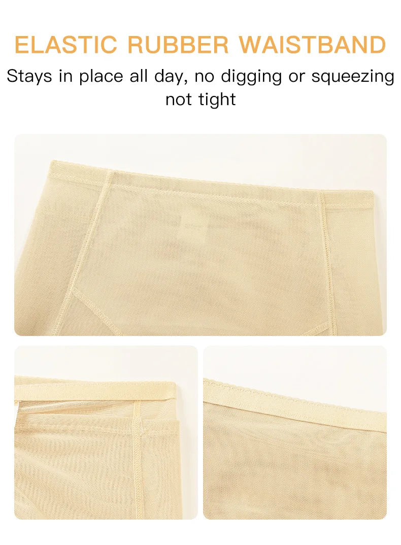 Women 4-Pad Butt Lifter Panties High Waist Tummy Control Shapewear Hip Enhancer Mesh Briefs Belly Slimming Body Shaper Shorts