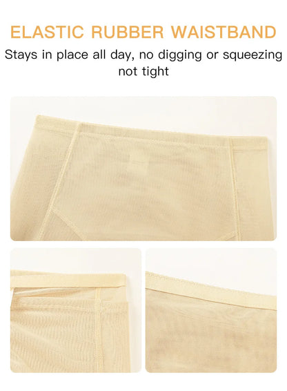 Women 4-Pad Butt Lifter Panties High Waist Tummy Control Shapewear Hip Enhancer Mesh Briefs Belly Slimming Body Shaper Shorts