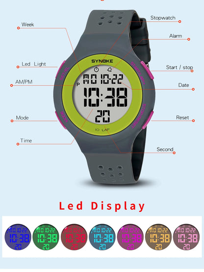 Outdoor Sport Watch Men Alarm Chrono Clock 5Bar Waterproof Military Watches LED Display Shock Digital Watch Thin Design