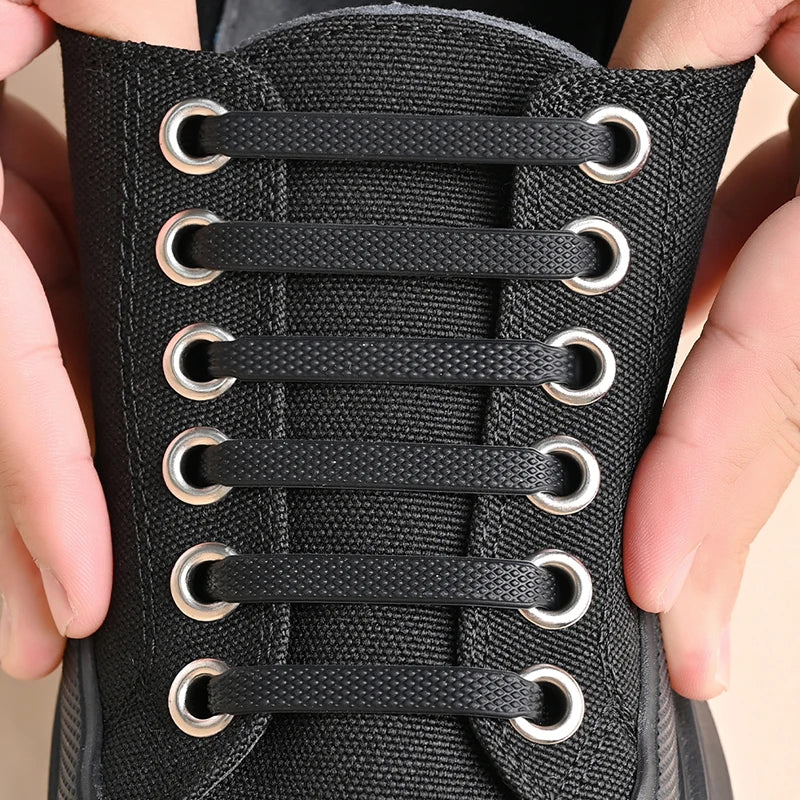 16pcs/lot Silicone Shoelaces No Tie Shoelaces 12 Colors Elastic Lace Shoelace Creative Lazy Silicone Laces Rubber Lace