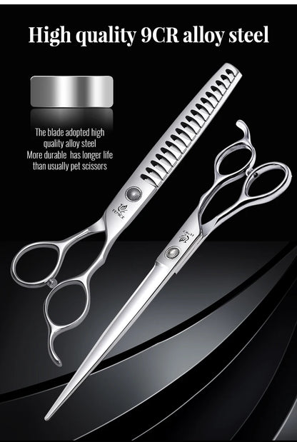 Fenice 6//6.5/7/7.5 Inch Professional Pet Dogs Grooming Scissors Set Straight&Curved &Thinner&Chunker Shear Scissors
