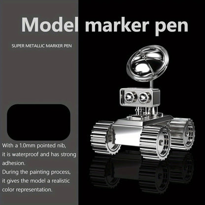 8 Colors Set Metallic Marker Pen 1mm DIY Reflective Paint Pen Permanent Gold SILVER Marker Touch Up, Model Painting, Marking