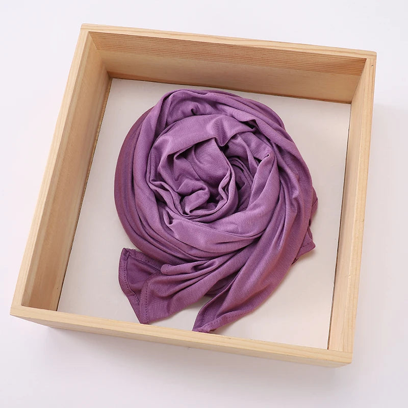 Good Stitch Stretchy Jersey Scarf Jersey Hijab Instant Hijab Plain Muslim Shawls Supplier Turban HeadWraps Foulard Femme