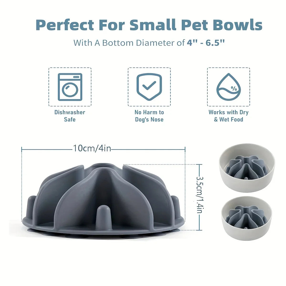 1Pc Soft Silicone Slow Feeder Puzzle Dog Bowl Insert-Stimulates Mind & Promotes Healthy Digestion Suitable for all sizes