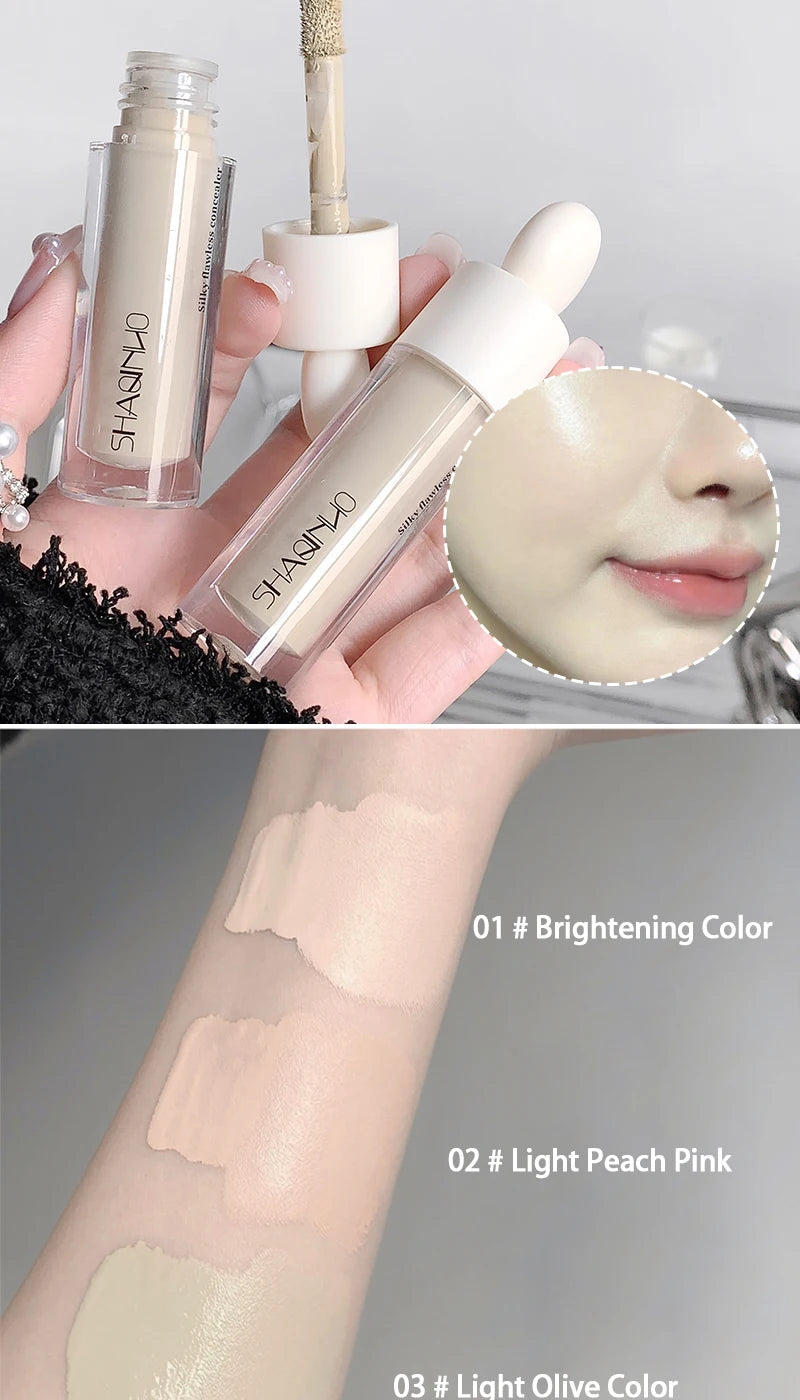 SHAQINUO Flawless Hydrating Concealer - Brightens Dark Circles & Smooths Tear Troughs | Long-lasting Formula, Non-cakey Finish