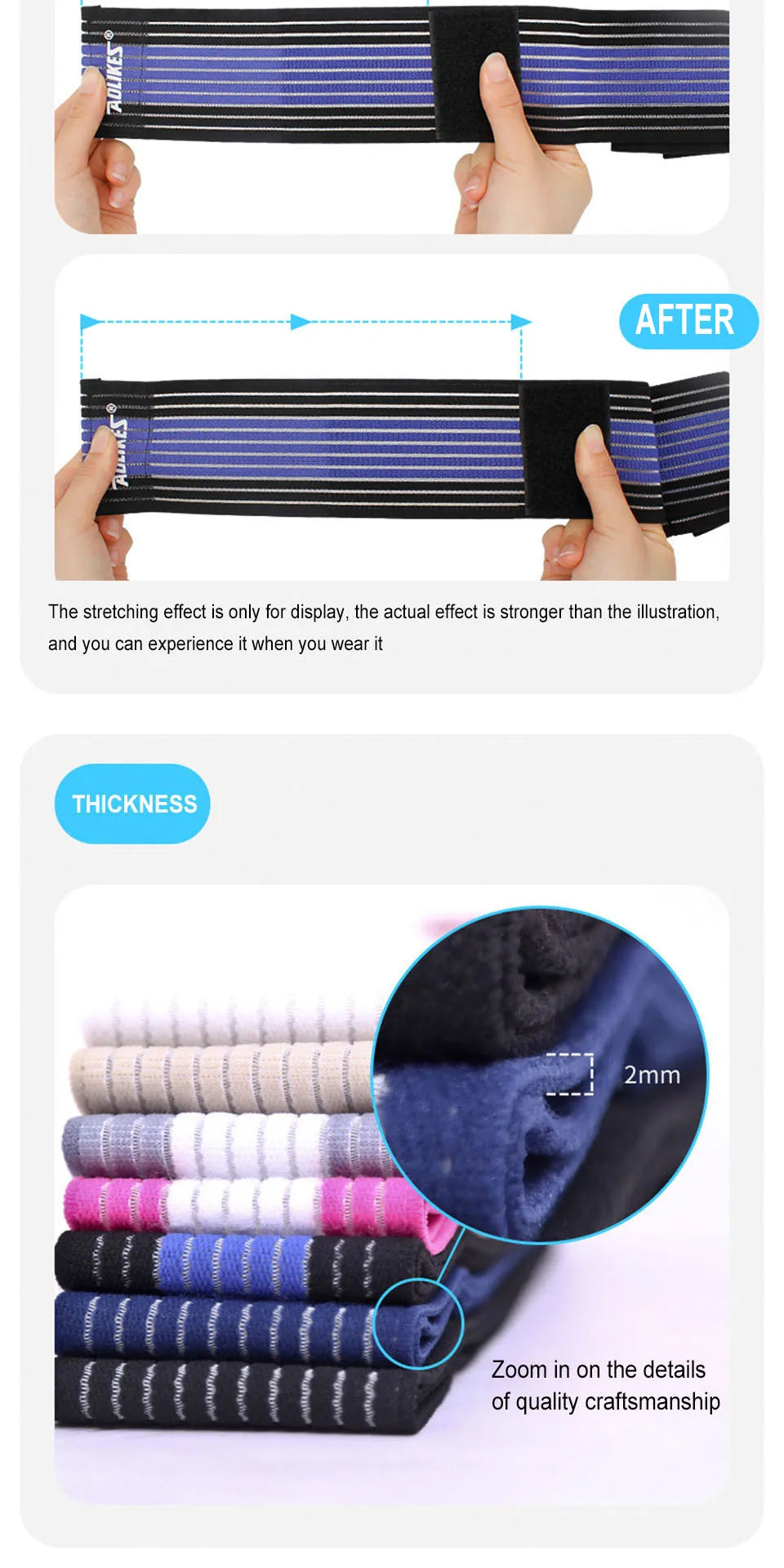 AOLIKES 1PC 40-180cm Compression Bandage Protector Knee Support Brace Sports Elastic Elbow Straps Leg Bands Bandage Workout Wrap