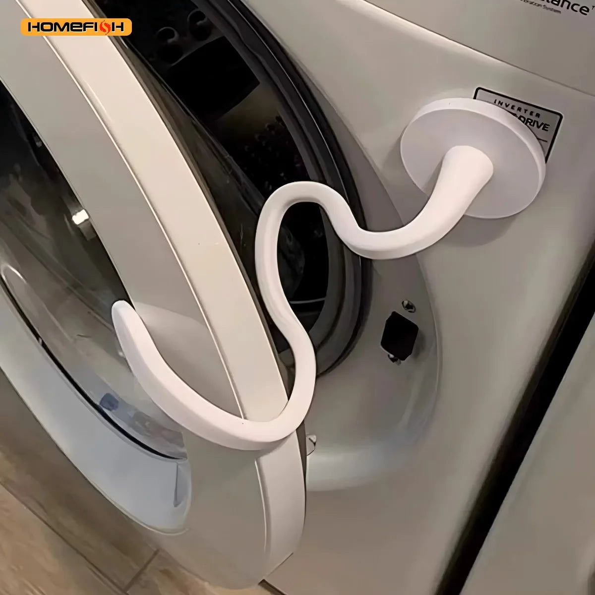 HOMEFISH Flexible Silicone Washer & Dryer Door Prop Easy-to-Use Bendable Sturdy Stopper for Odor-Free Appliances