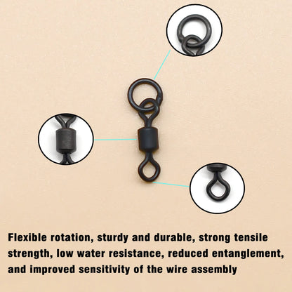 MNFT 40Pcs Quick Change Flexi Ring Swivel Rig Making Terminal Tackle Carp Fishing Accessories