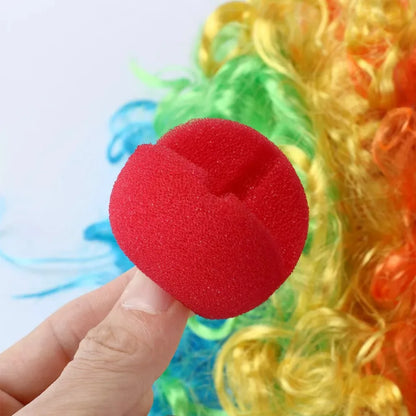 Afro Curly Clown Wigs Funny Cheerleading Wig Clown Props Football Fans Wavy Synthetic Wigs for Performance Halloween Cosplay