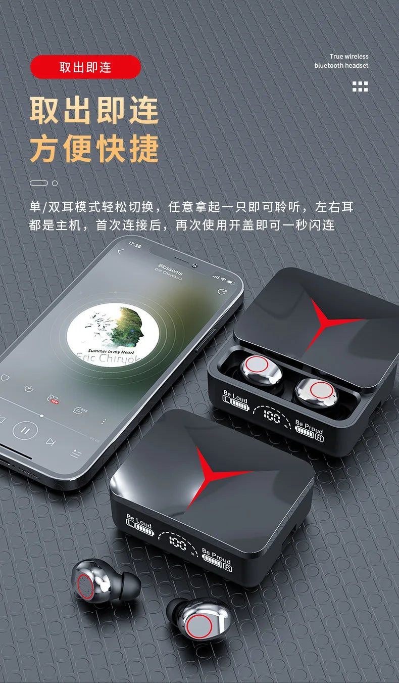 M90 Wireless Headphones TWS Bluetooth Touch Control Earphones Sport Earbuds Hifi Stereo Gaming Headset With Mic For smartphone