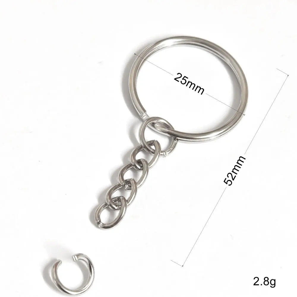 20/50pcs Silver Color Metal Blank Keyring Keychain Split Ring Keyfob Key Holder Rings DIY Findings Making Keychain Accessories ﻿