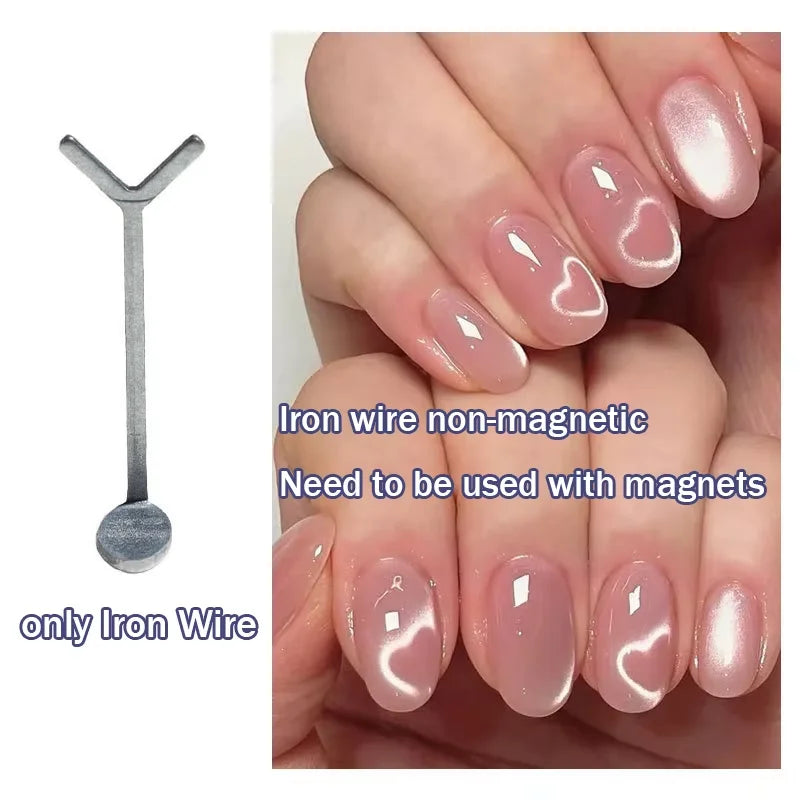 Y-shaped Love Heart Magnetic Set Auxiliary Tool Cat's Eye Match with Nail Magnet Suck Cat Eye Heart Shapes Effect Gel DIY Tool