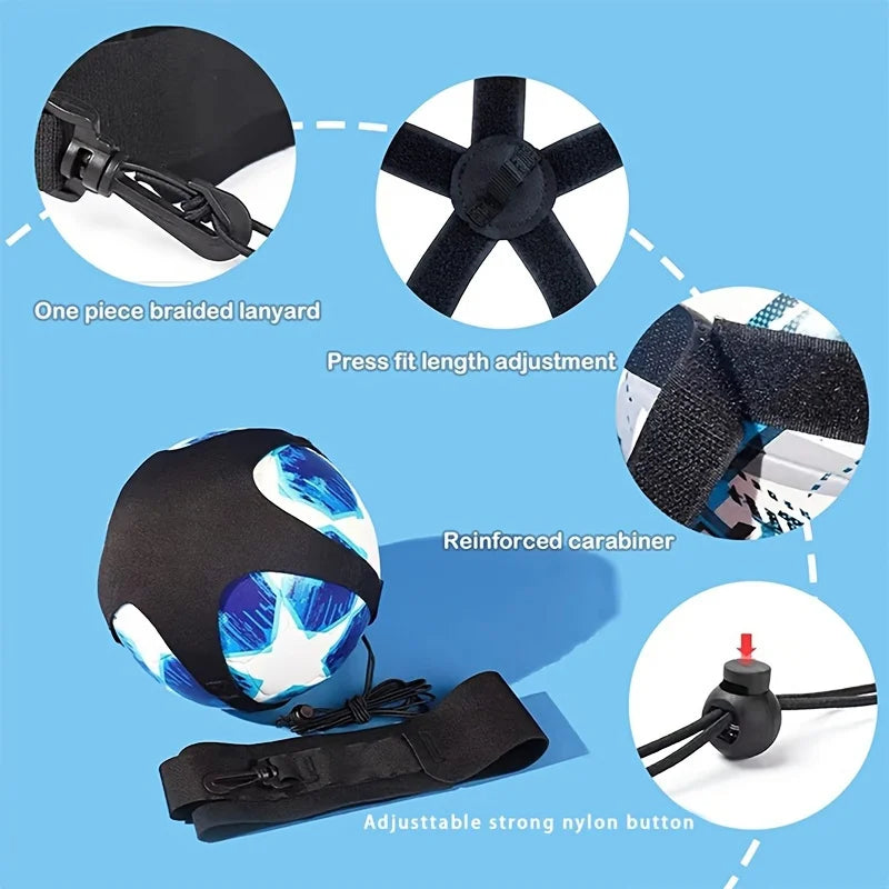 1 Set of Football Training Equipment with Rope Bag, Football Dribbling Belt, Training Device for Ball Control, Dribbling Belt, Rebound Practice Belt with Rope Bag, Football Training Equipment