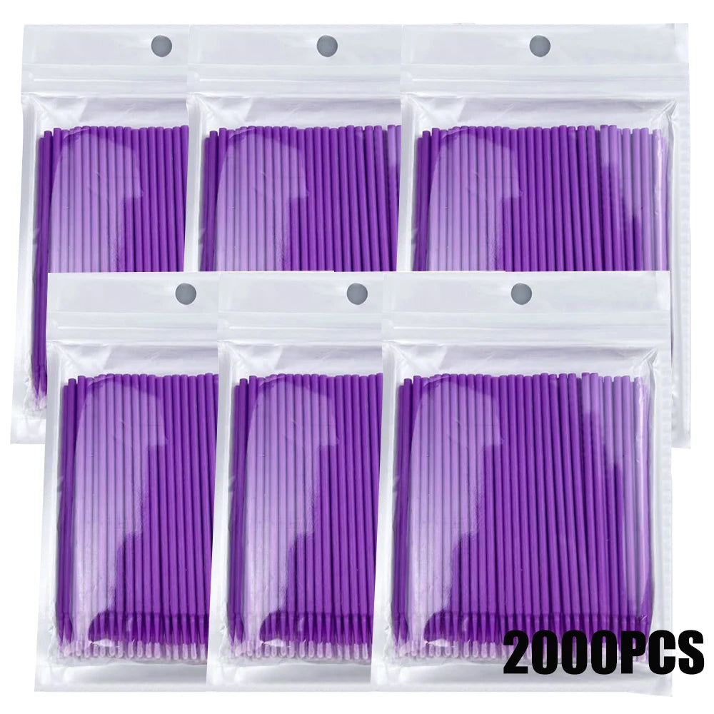 300/2000pcs Cotton Swabs MicroBrush Eyelash Extension Brushes For Makeup Nail Art Individua Applicator Lash Clean Removing Tool