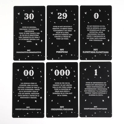 Oráculo en Español, Mensajes de Número de Ángel, 53 Cartas, Números Angelicales Angel Number Messages Tarot Cards Deck Future Te