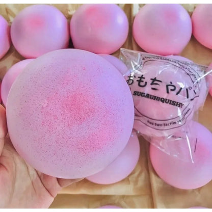 Squishy Simulated Pink Buns Squeeze Toy Soft Stress Relief Slow Rising Sensory Fidget for Anxiety ADHD Autism Gifts for Kids