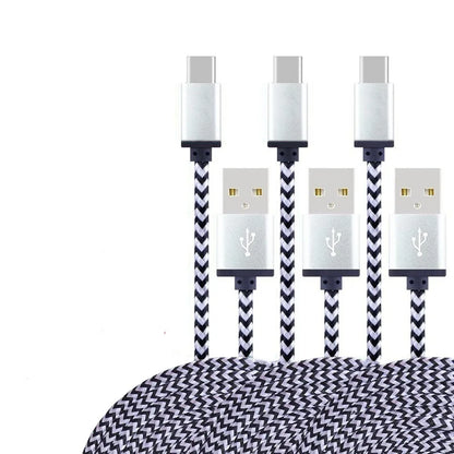 USB Type C Cable 2.4A Fast Charging Battery Charger Wire Woven Nylon Data Cable Mobile Phone Charger For Huawei Samsung USB C