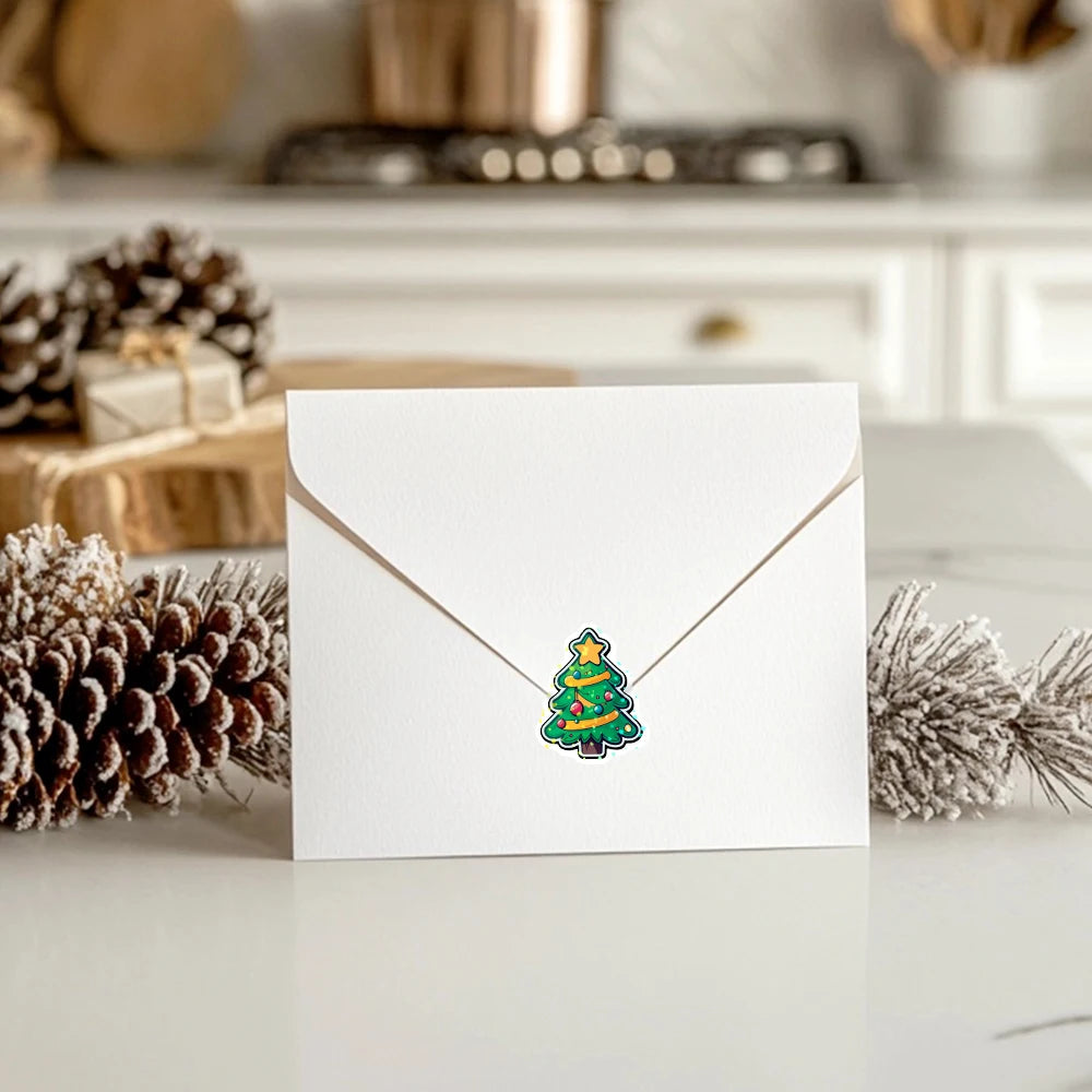500pcs Laser Cartoon Christmas Stickers Christmas Gift Wrapping Label Sticker Reward Stickers Scrapbook Stationery,1"