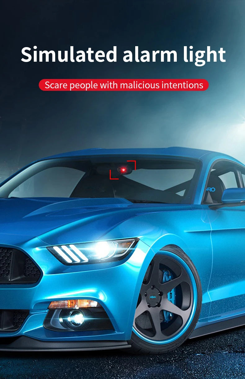 1pc Car Fake Security Light Solar Powered Simulated Dummy Alarm Wireless Warning Anti-Theft Caution Lamp LED Flashing Lights