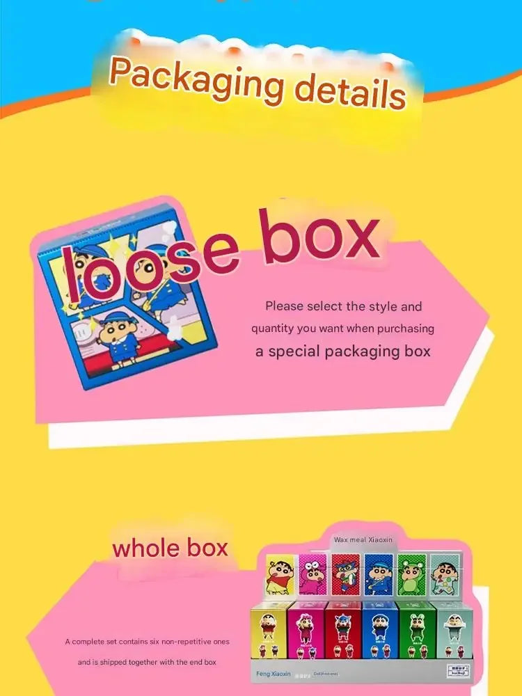Kucikuji Original Crayon Shin Chan Blind Boxs Toys Kawaii Figures Anime Model Mobile Phone And Computer Screen Car Ornament Toys