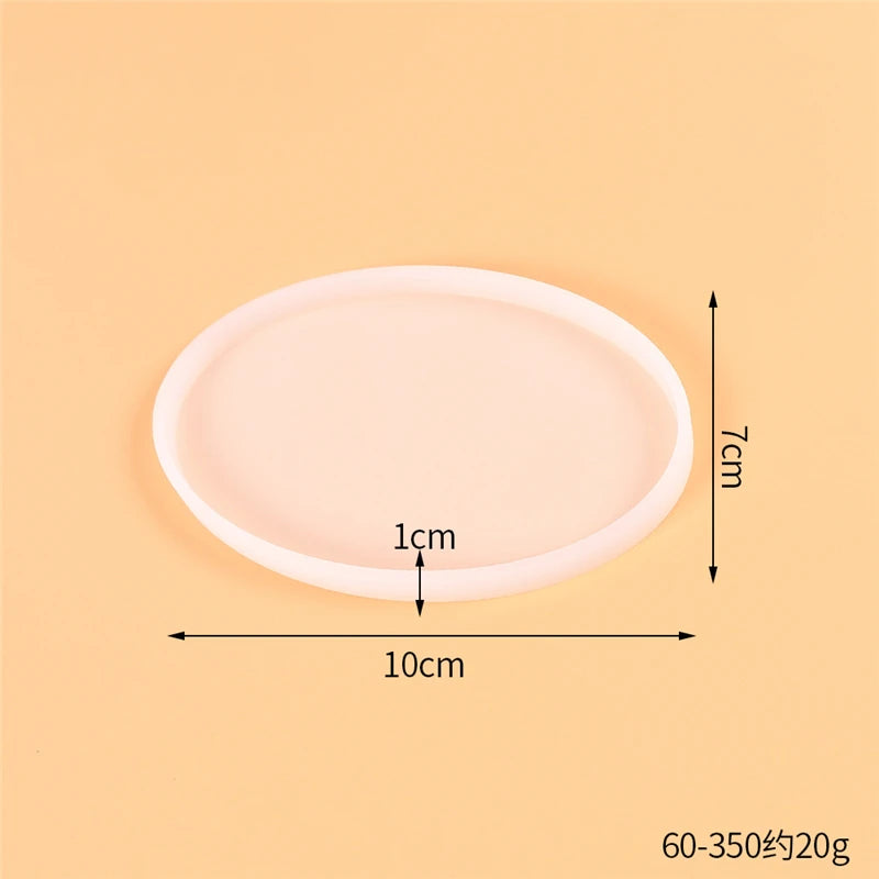 Round Square Rectangle Heart Coaster Silicone Mold Epoxy Resin Mold for DIY Jewelry Storage Base Making Cup Tray Home Decoration