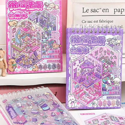 Mr.Paper 30Pcs 3D Miniature Scene Stickers, Layered Diorama Decals for Journal Scrapbooking, Puzzle Craft DIY Stress Relief