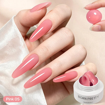 BORN PRETTY 15ml Clear Non Stick Hand Extension Gel 3D Shaping Sculpting Carving Nail Art Solid Hard Gel for Fake Nail