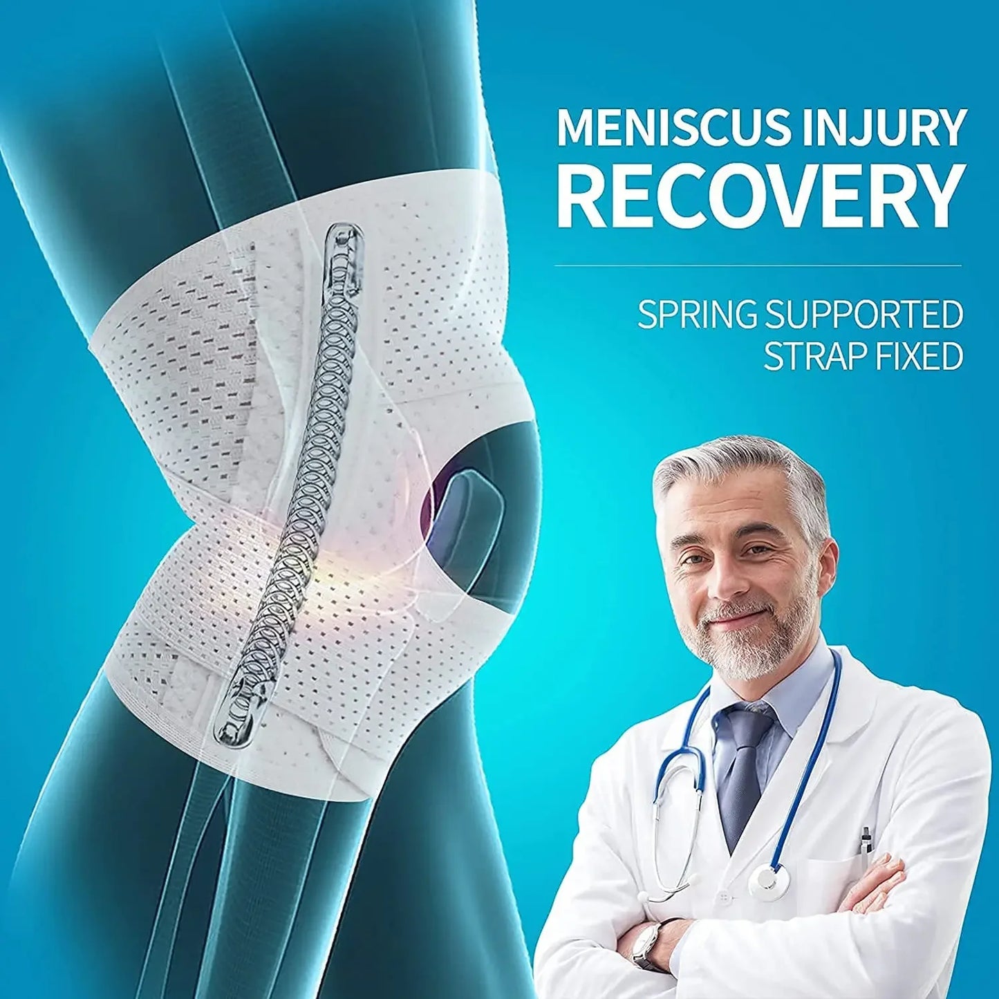 Knee Brace with Side Stabilizers Relieve Meniscal Tear Knee PainArthritis Joint Pain Relief reathable Knee Support
