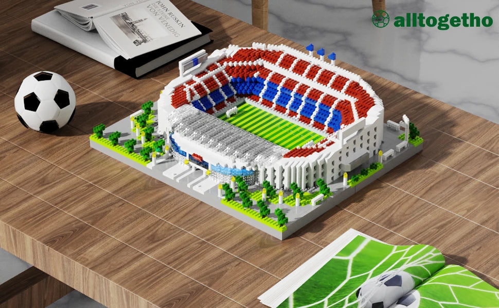 Barcelona Soccer Stadium Micro Blocks Building Sets Mini Bricks Architecture Building Block Toys for Adults Football Field Gift
