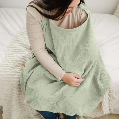 1 pc Nursing Cover Cloth - Outdoor Breastfeeding Shawl, Anti-Exposure Gauze Feeding Cover-up, Breathable Nursing Scarf for Mater