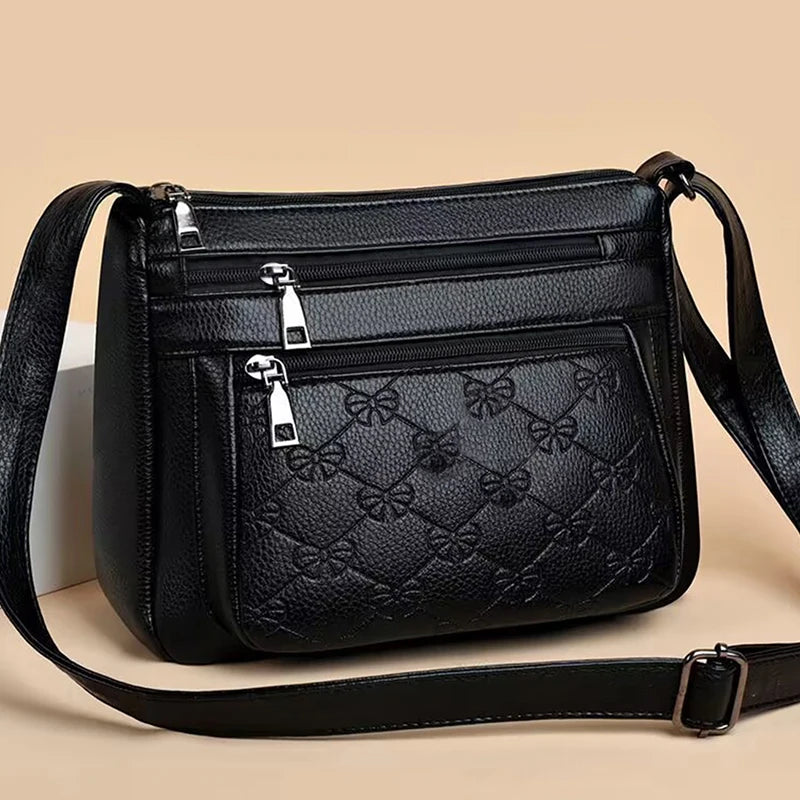 Women's Stylish Crossbody Shoulder Bag with Bow Print Decoration Practical for Daily Casual Outings Commute