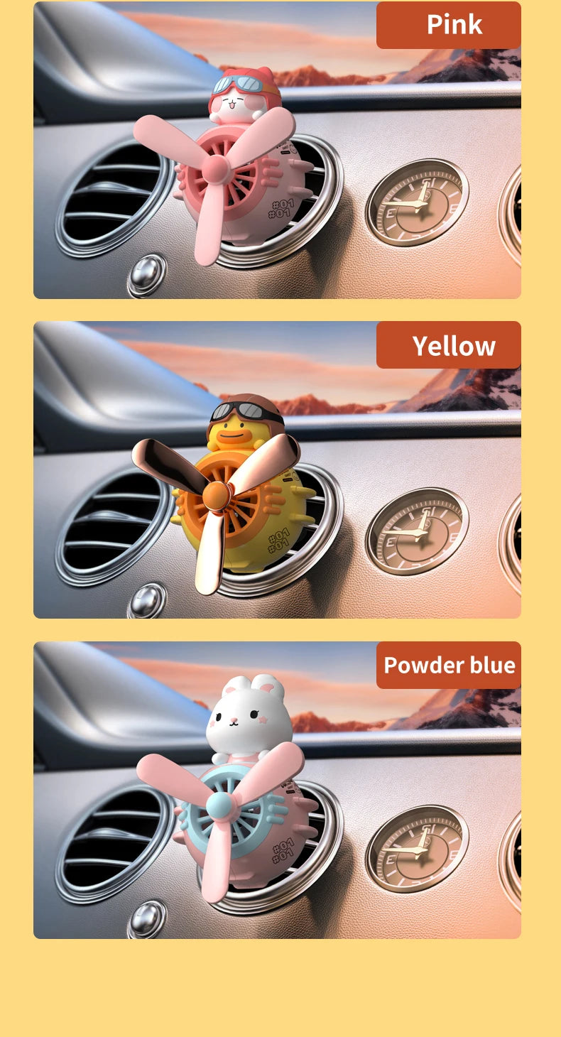 1PC Car Magnetic Cute Cartoon Figure Air Outlet Clip Aromatherapy - Complimentary Two Unscented PE Tablets and Two 5ml Bottles