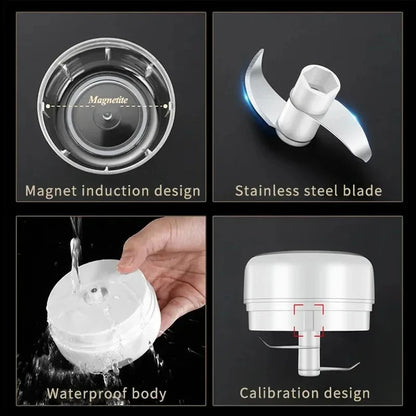 2027 250ml Mini Rechargeable Garlic Chopper Meat Grinder Durable and Sturdy Suitable for Crushing Garlic Chili Onions Minced Mea