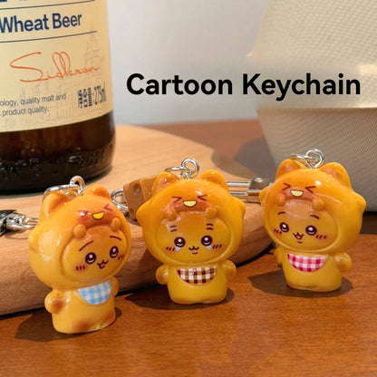 1/3 Pcs  Chiikawa 3D Cartoon Keychain Cute And Funny Bib Pendant Backpack Small Pendant