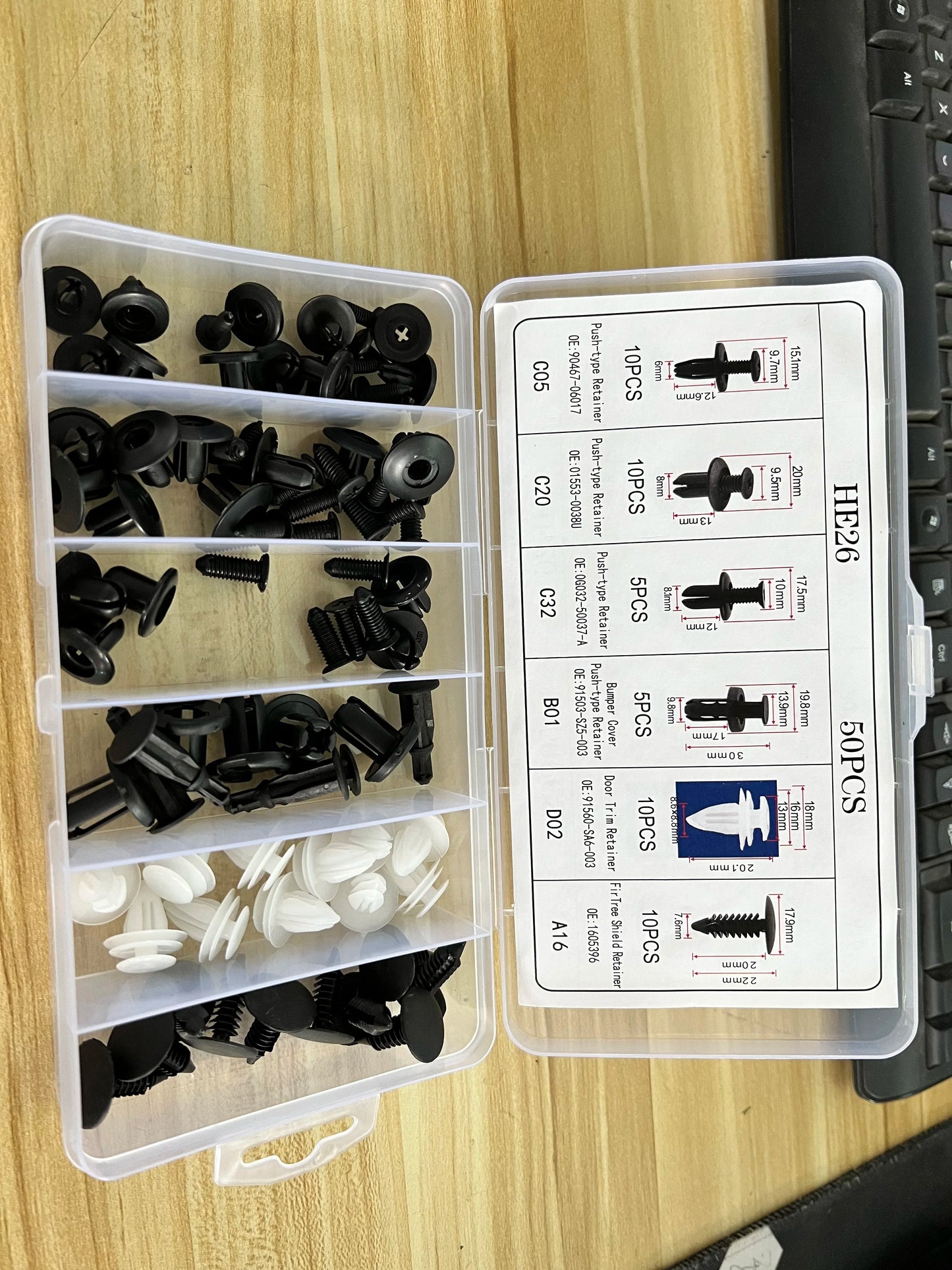 Auto Fastener Clip Mixed Car Body Push Retainer Pin Rivet Bumper Door Trim Panel Fastener Kit Car Clips Box or Bag packaging