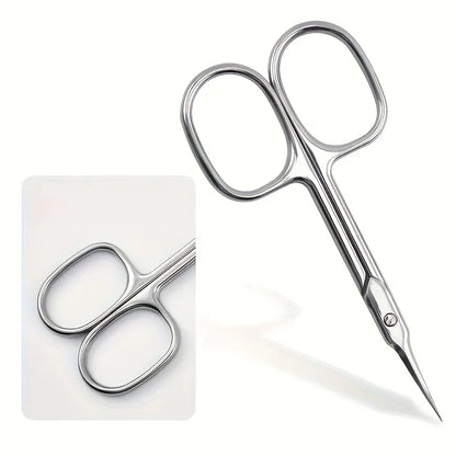 2pcs Stainless Steel Precision Curved Scissors for Manicure and Pedicure Ergonomic Design for Dead Skin,Hangnail,Callus Removal