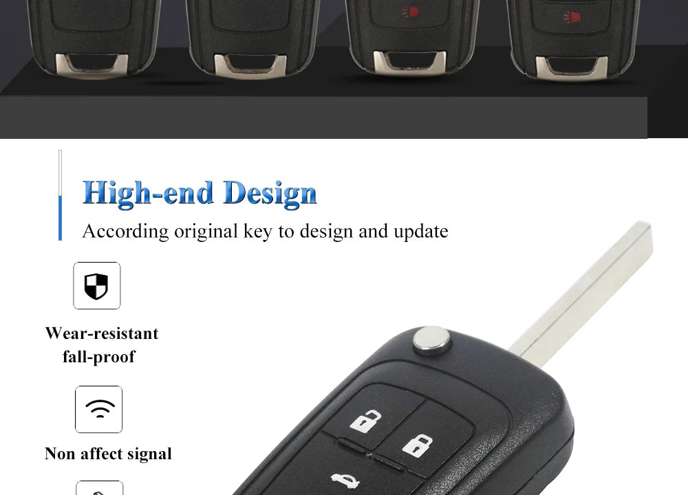 jingyuqin 2/3/4/5 Buttons Car Remote Key DIY for OPEL/VAUXHALL Astra J Corsa E Insignia Zafira C 2009-2016 315 / 433MHz PCF7937E