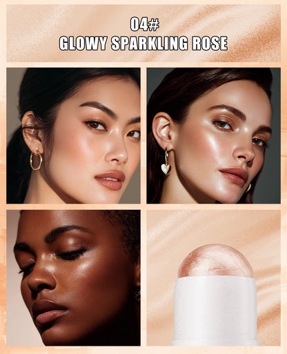 [Natural Glowup] 1pc Glowup Highlighter Stick | Natural Brightening Face Contour & Highlight Makeup, Medium Coverage, Buildable