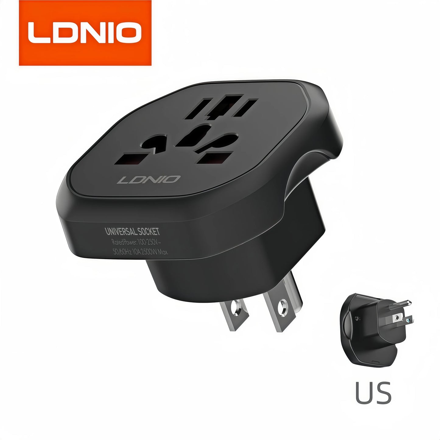 LDNIO Z7 Universal Outlet EU UK AU US KR Plug Converter Home Travel Socket Adapter Compatible With 200+ Countries Portable Trip