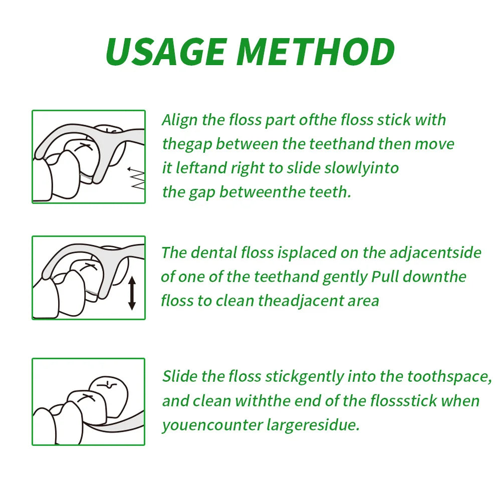 50/100/150/300/600pcs - Refreshing Mint Floss Stick - Clean and Cleanse Between Teeth with One Piece